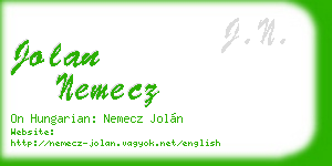 jolan nemecz business card
