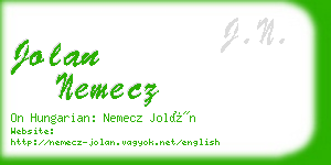 jolan nemecz business card